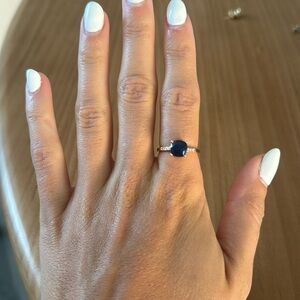 Vanessa Tugendhaft Rose Gold Sapphire Ring